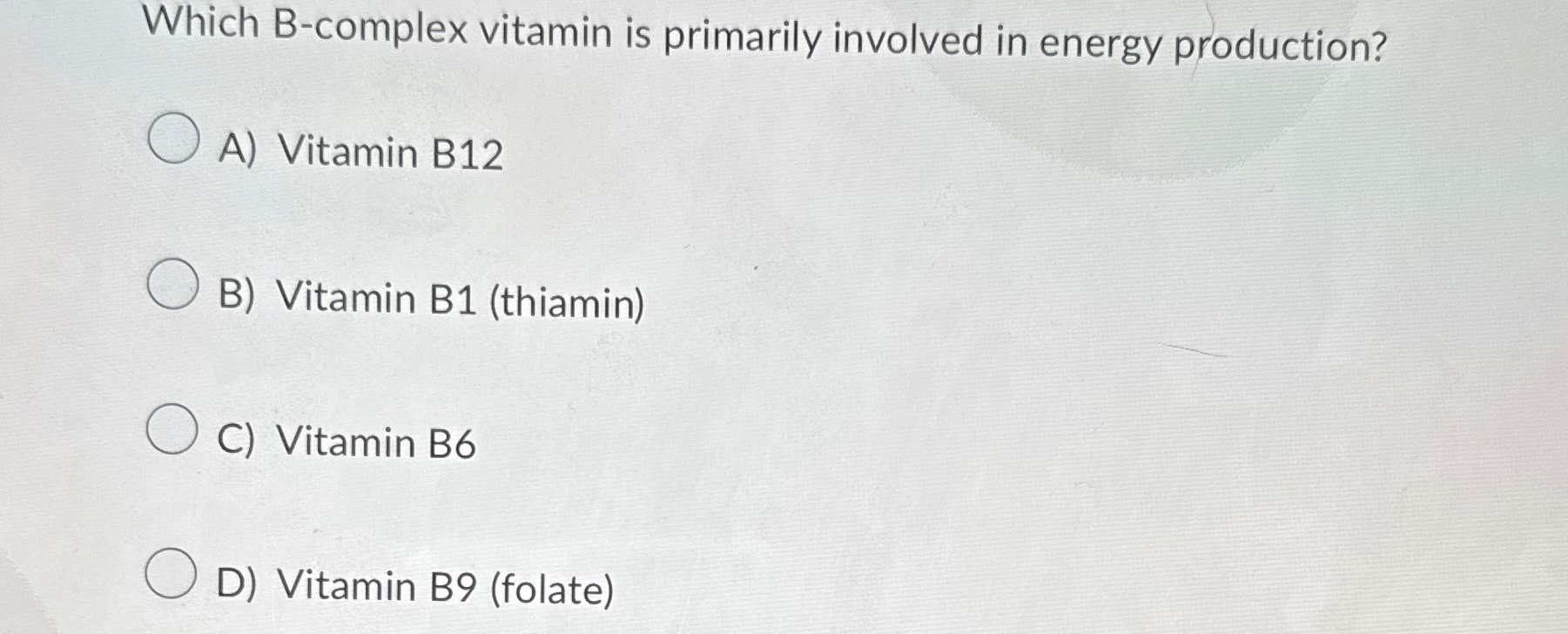 Solved Which vitamin is primarily involved in