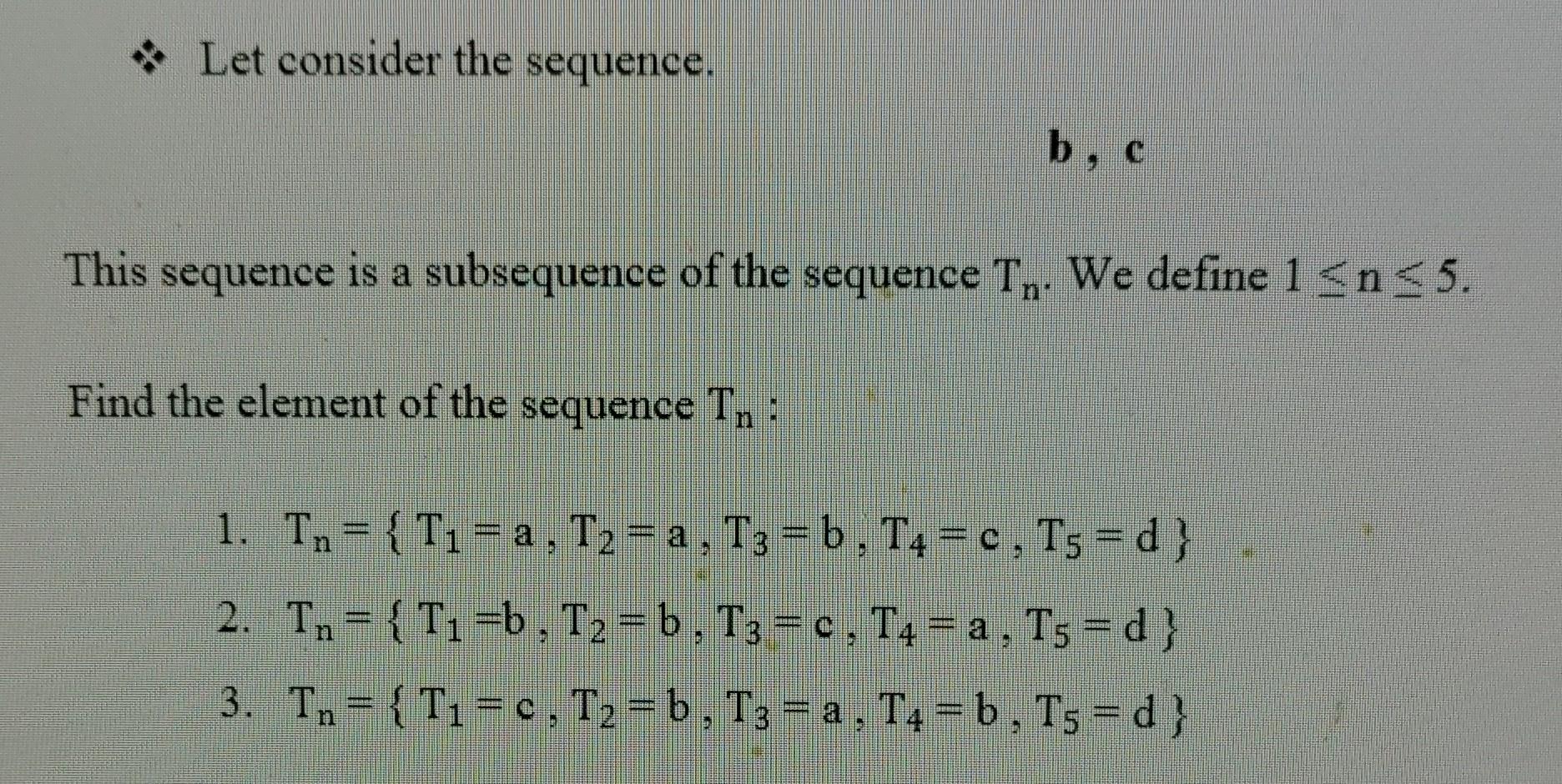 Solved Let Consider The Sequence. B, C This Sequence Is A | Chegg.com