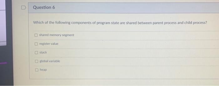 Solved D Question 6 Which of the following components of | Chegg.com
