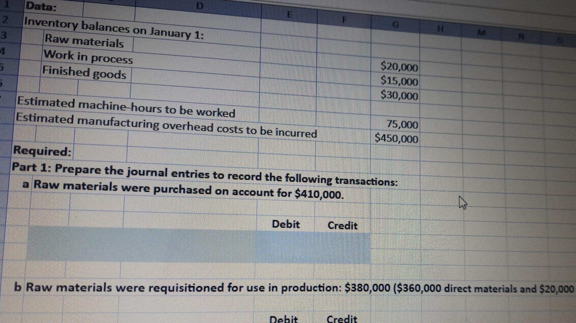 Solved Part 1 Prepare the journal entries to record the