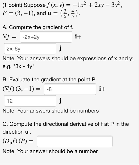 Solved Point Suppose F X Y Lx2 2xy 3y2 3 4 P 3 1