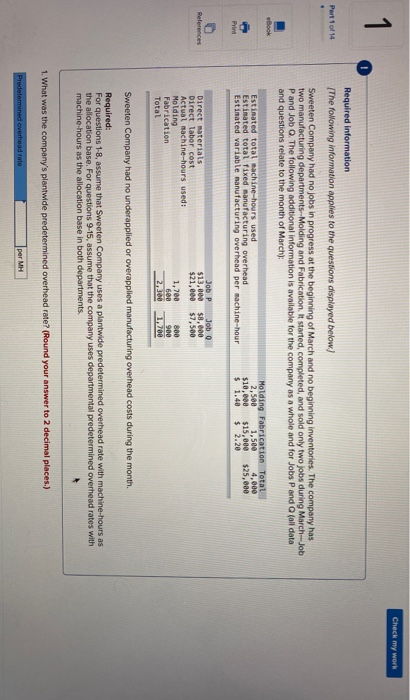Solved Check my work 1 Part 1 of 14 Required information The | Chegg.com