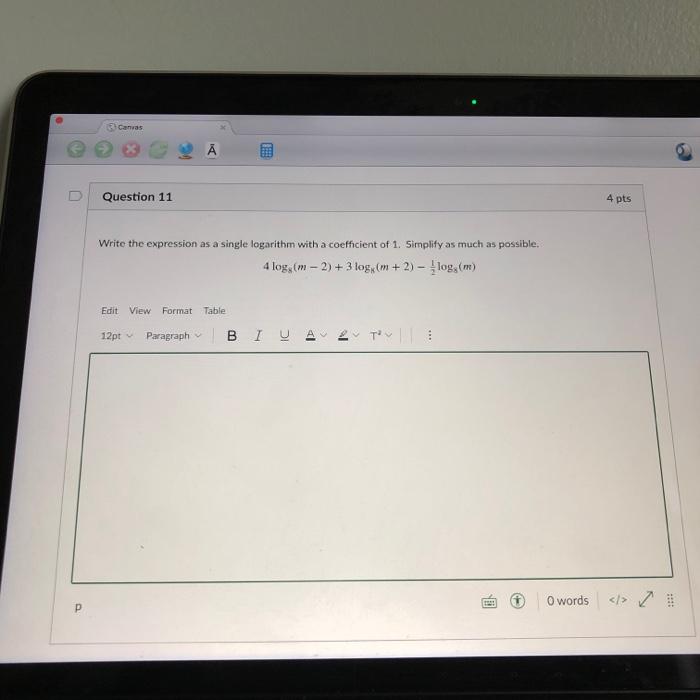 Solved Canvas A Question 11 4 pts Write the expression as a | Chegg.com