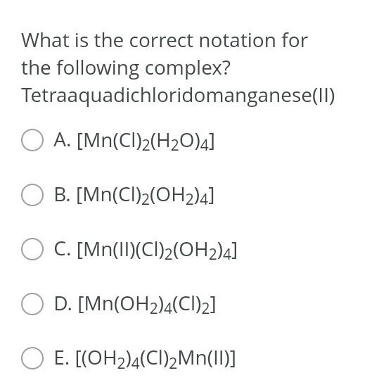 Solved What is the correct notation for the following | Chegg.com