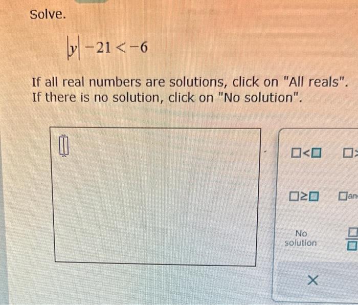 Solved solve y -21