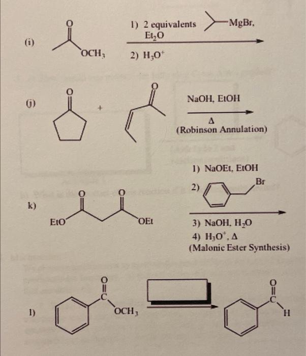 Solved 1. Reactions: Complete each of the following Organic | Chegg.com