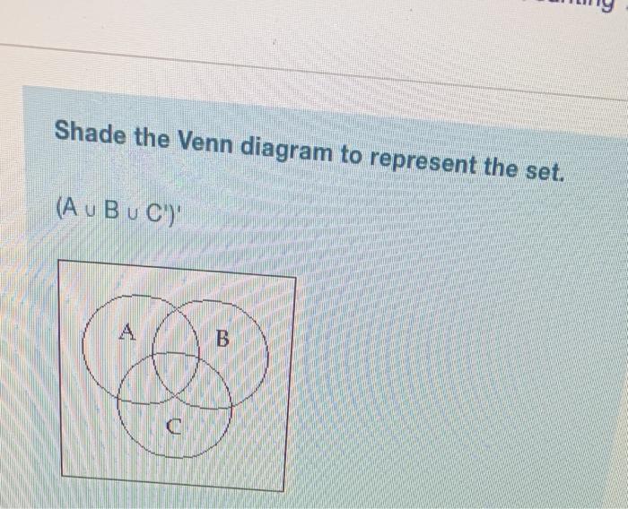 Solved Shade The Venn Diagram To Represent The Set. (A U B U | Chegg.com