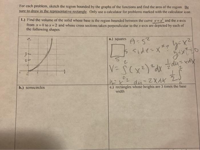 Solved For each problem, sketch the region bounded by the | Chegg.com