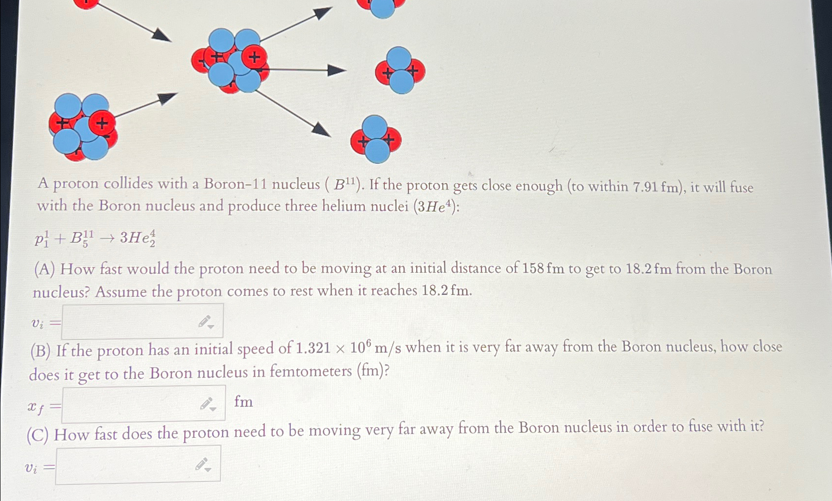 Solved A Proton Collides With A Boron-11 ﻿nucleus ( B11 ). | Chegg.com