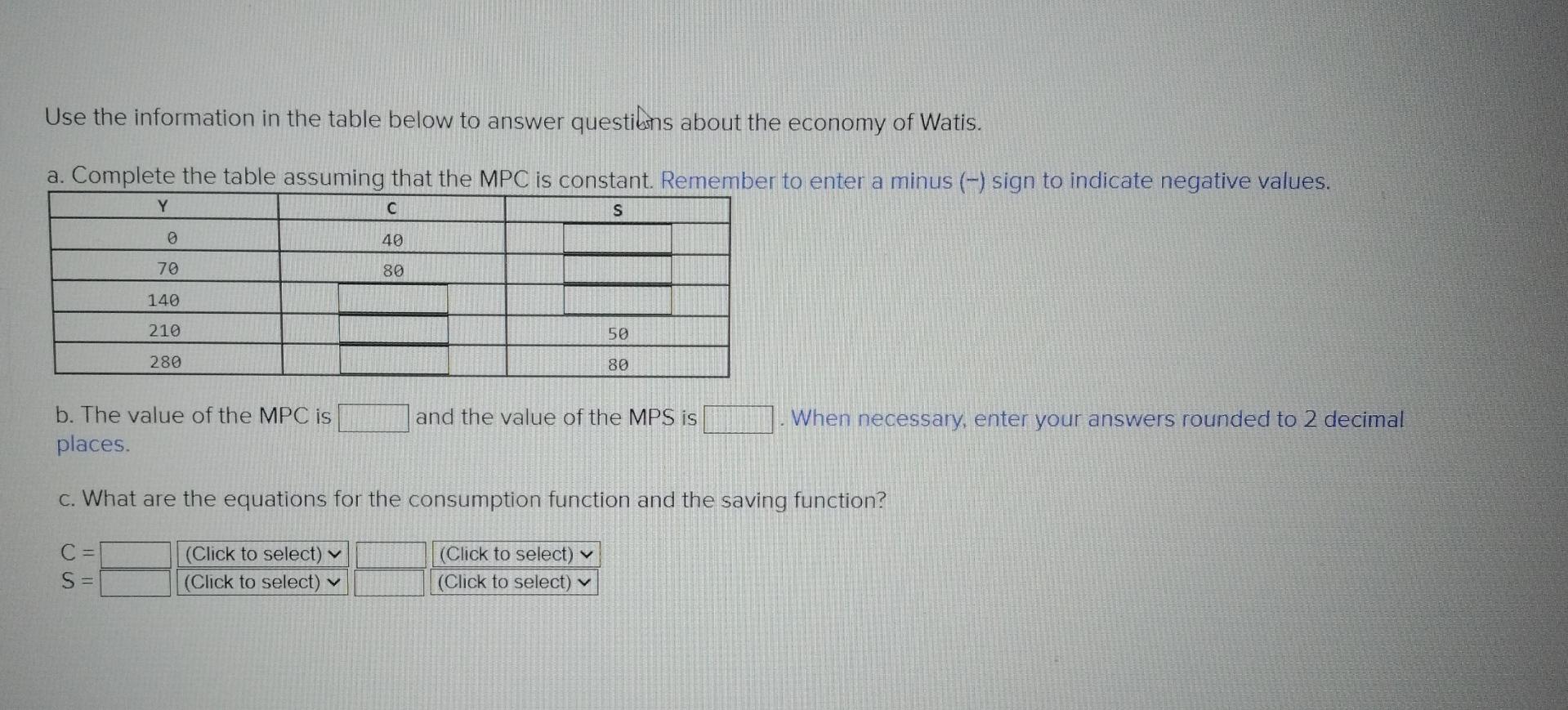 Solved Use The Information In The Table Below To Answer | Chegg.com