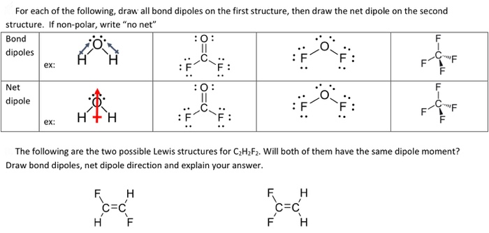 Solved For each of the following, draw all bond dipoles on | Chegg.com