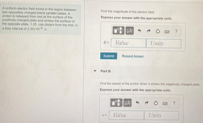 Solved A uniform electric field exists in the region between | Chegg.com