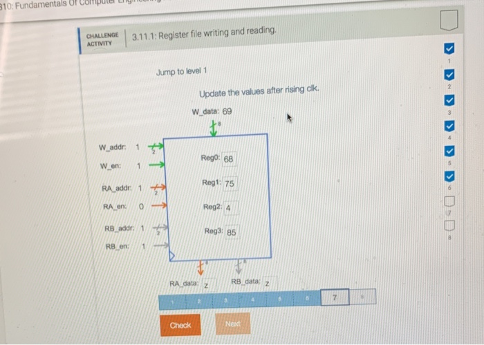 Register File Exercise ACTIVITY 3.11.1: Register file writing and reading. > | Chegg.com