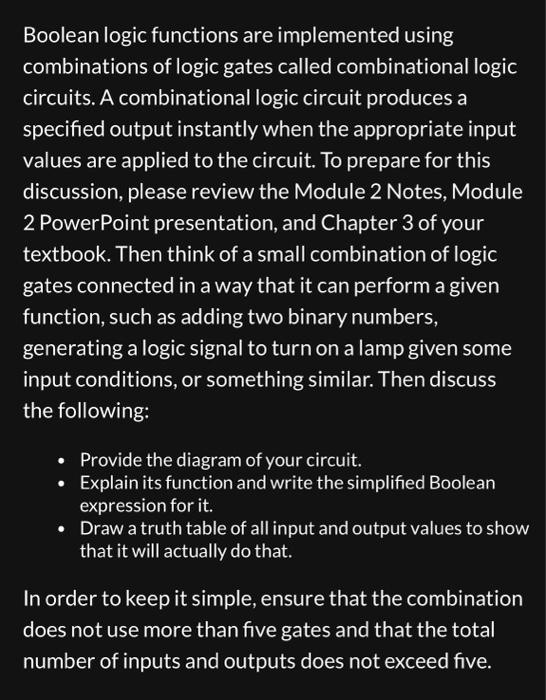 Boolean logic functions are implemented using | Chegg.com