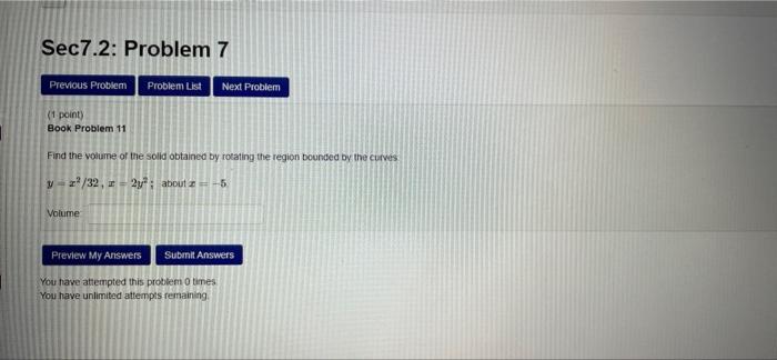 Solved Sec7.2: Problem 7 Previous Problem Problem List Next | Chegg.com