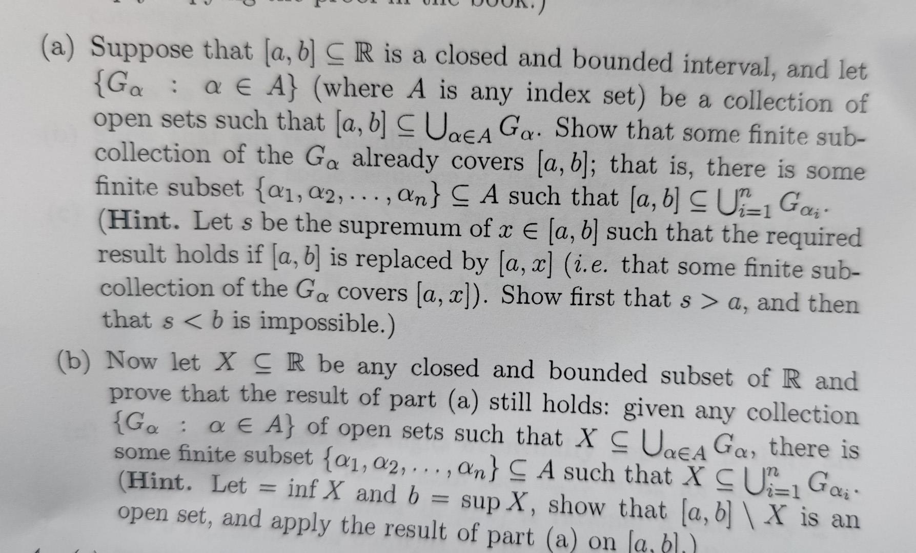 Solved a Suppose that a b CR is a closed and bounded Chegg