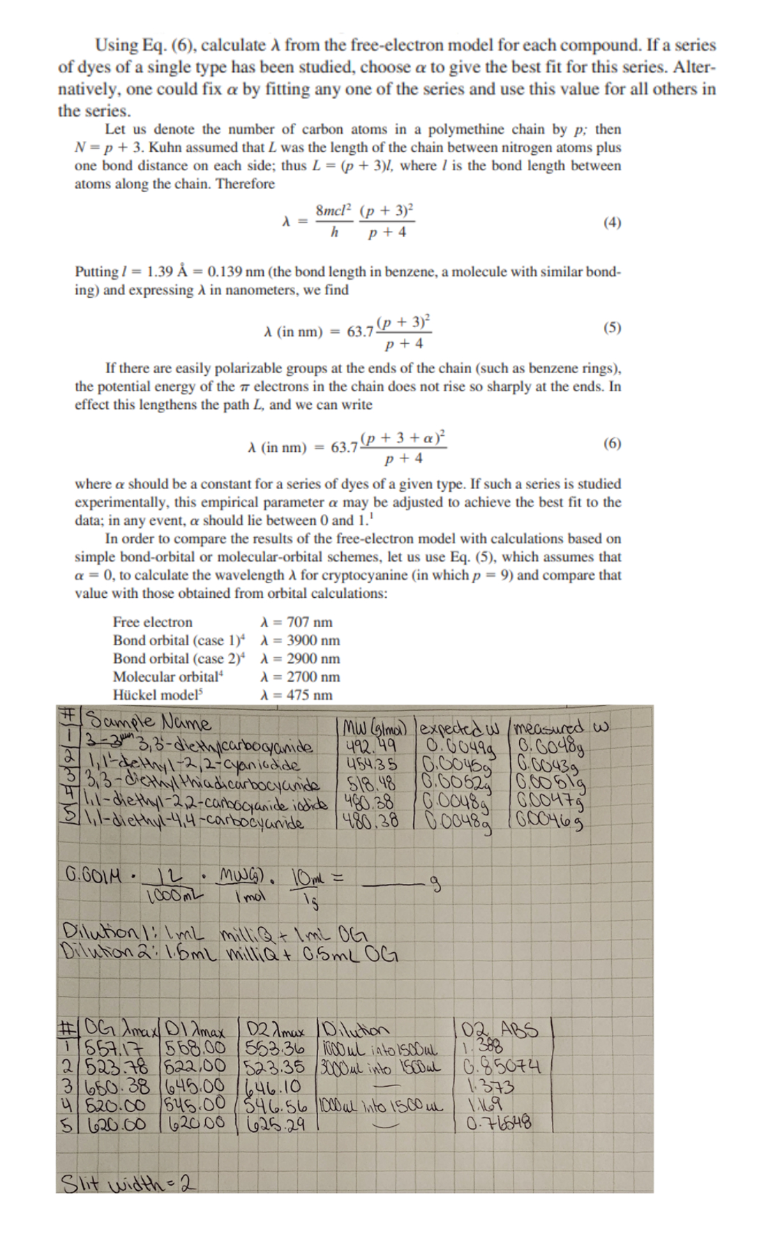 Physical Chemistry HelpAdditional dilutions on top of | Chegg.com
