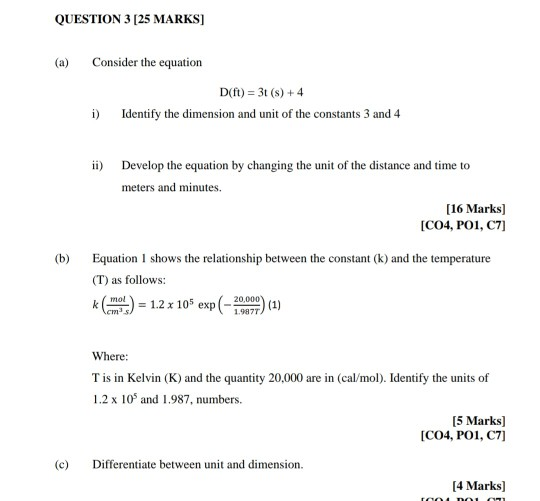 Solved Question 3 [25 Marks] A Consider The Equation D Ft