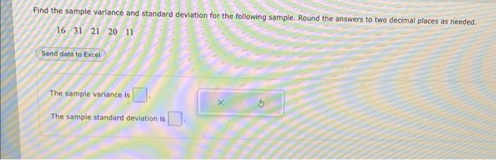 Solved Find the sample variance and standard deviation for | Chegg.com