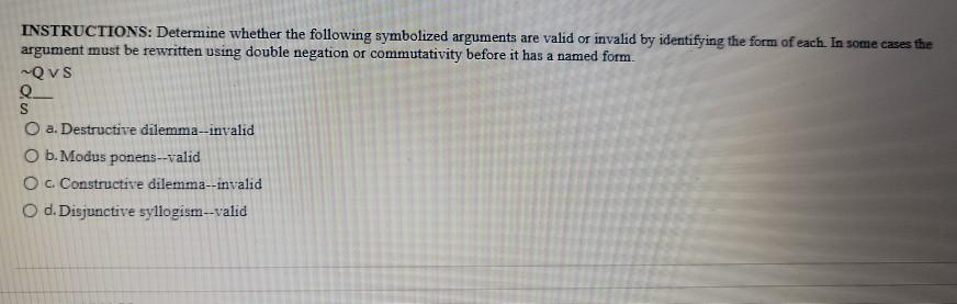 Solved INSTRUCTIONS: Determine whether the following | Chegg.com