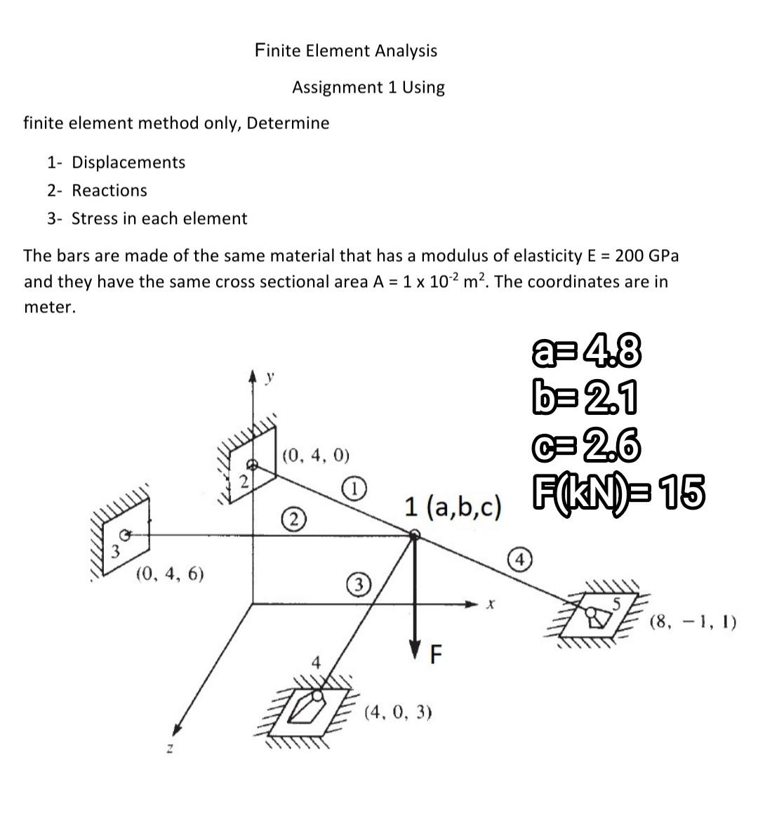 Solved Finite Element Analysis Assignment 1 Using Finite | Chegg.com