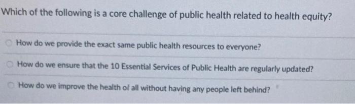 Solved Which of the following is a core challenge of public | Chegg.com