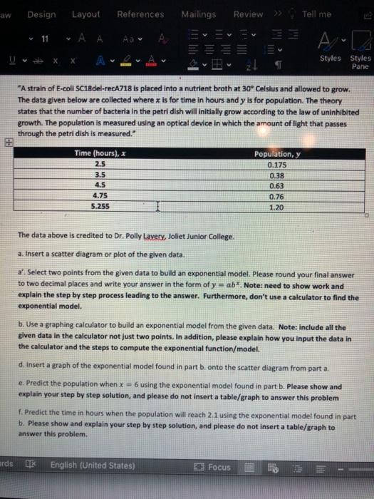 Solved please help me on parts b, d, and e (for part b | Chegg.com