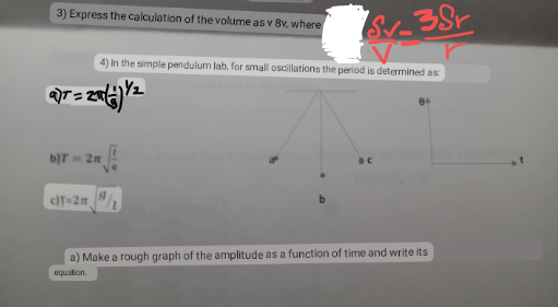 Solved 4) In the simple pendulum lab, for small oscillations | Chegg.com