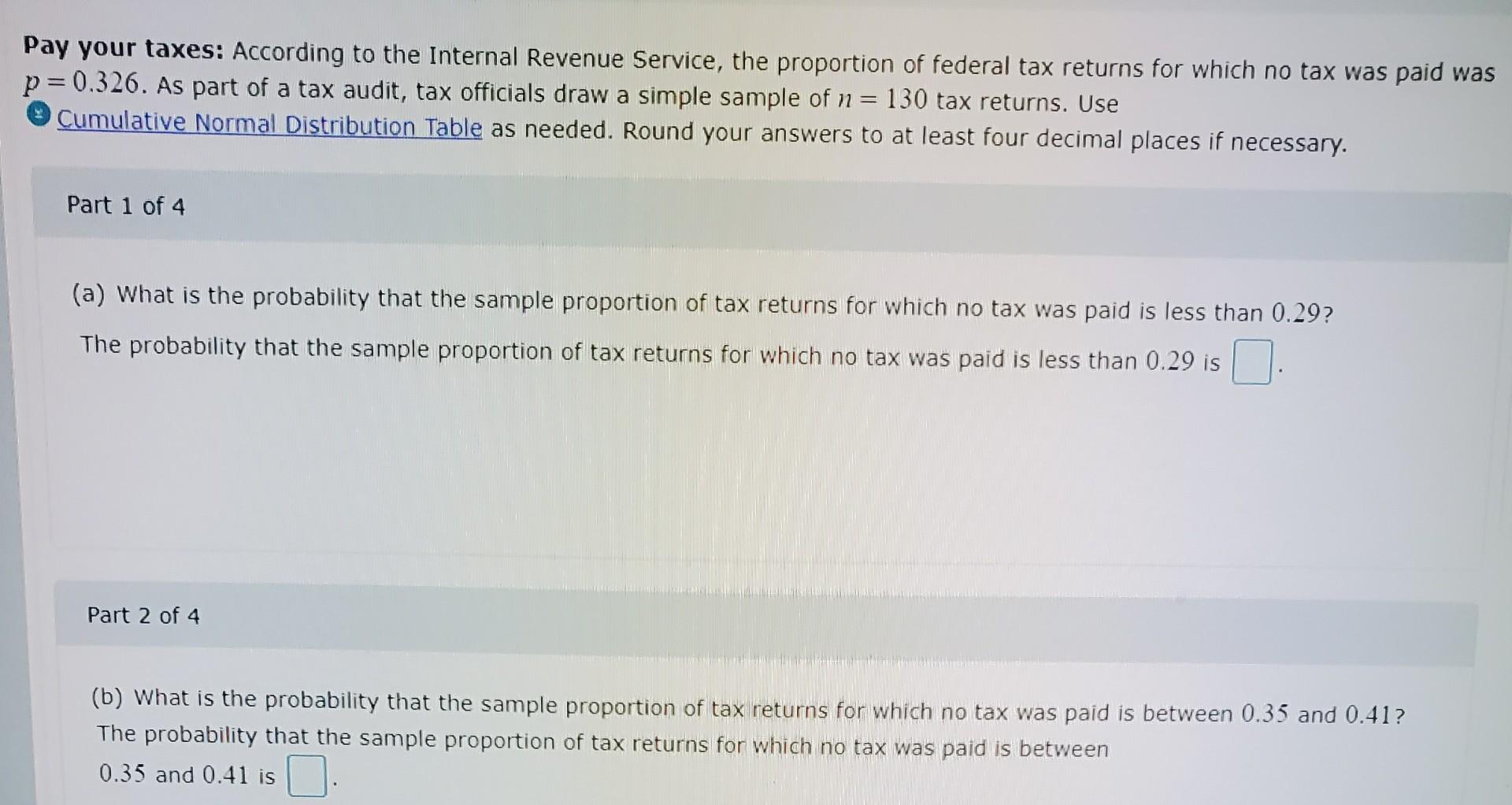 Solved Pay your taxes: According to the Internal Revenue | Chegg.com