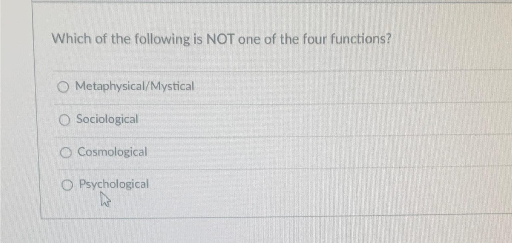 Solved Which of the following is NOT one of the four | Chegg.com