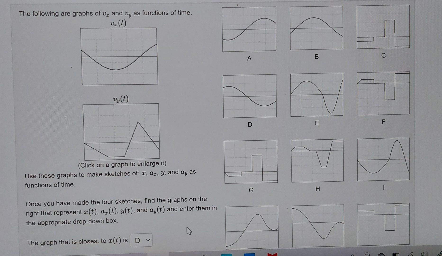 Solved The following are graphs of v, and v, as functions of | Chegg.com