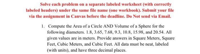 Solved Solve each problem on a separate labeled worksheet | Chegg.com