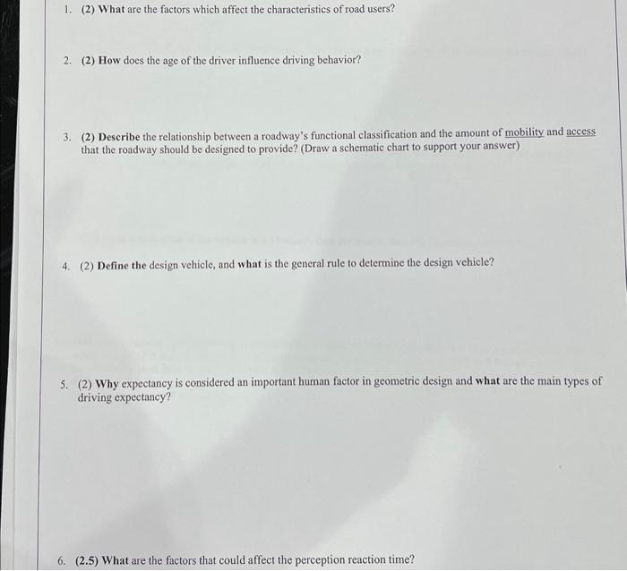 Solved 1. (2) What are the factors which affect the | Chegg.com