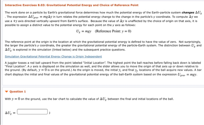 Solved Interactive Exercises 8.03: Gravitational Potential | Chegg.com