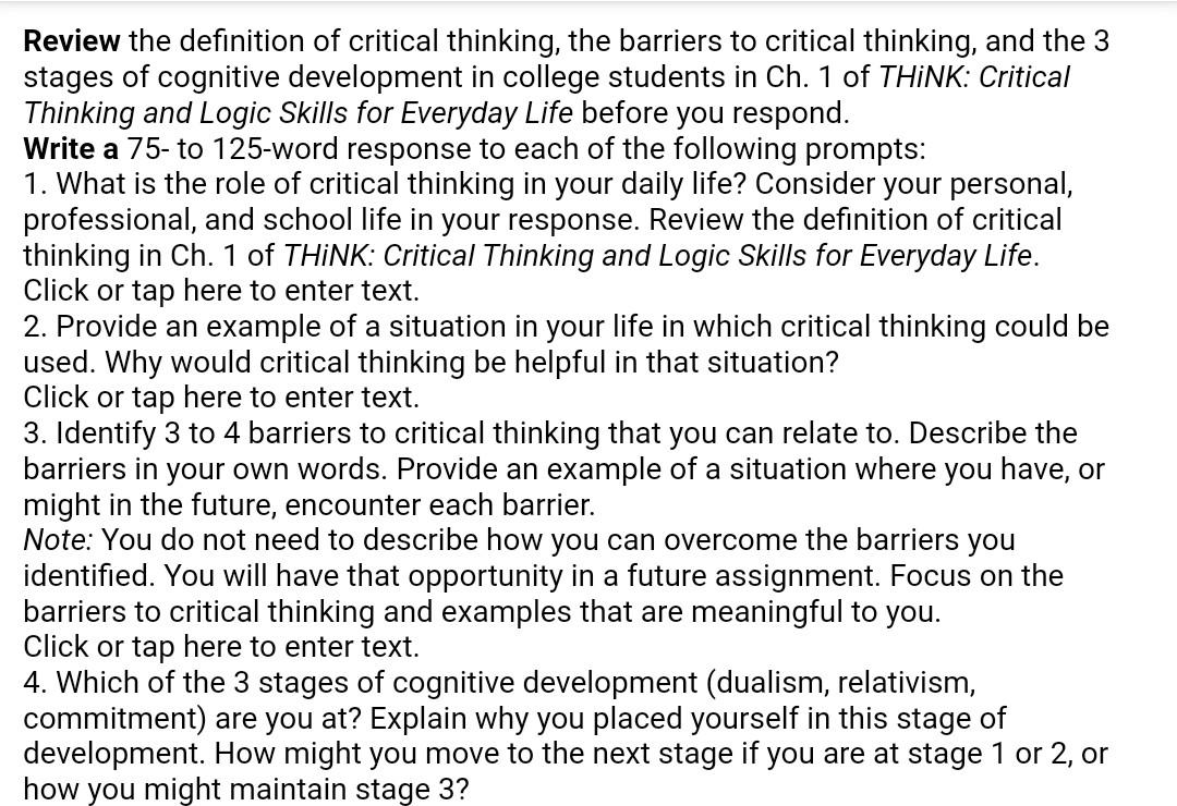 what theme do most definitions of critical thinking have in common