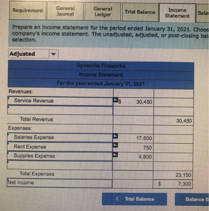 General journal general requirement income statement trial balance bala ledger prepare an income statement for the period end