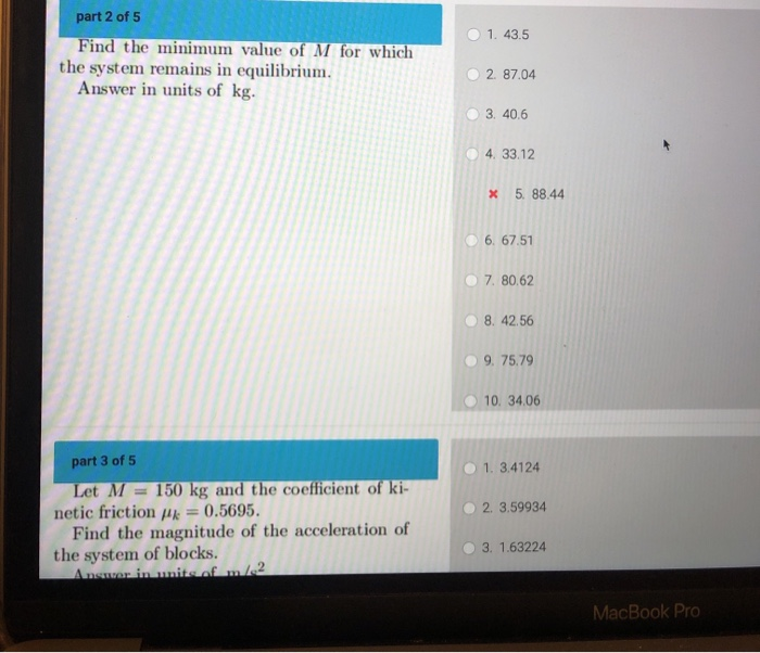 Solved 1. 43.5 part 2 of 5 Find the minimum value of M for | Chegg.com