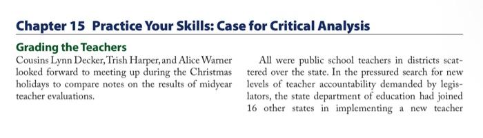 Solved Chapter 15 Practice Your Skills: Case for Critical | Chegg.com