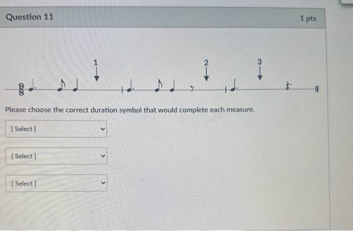 Please choose the correct duration symbol that would | Chegg.com