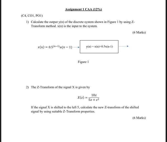 Solved Assignment 1 CAA (12%) (C4, C01, POI) 1) Calculate | Chegg.com