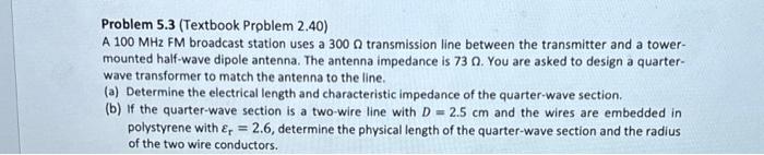 Solved Problem 5.3 (Textbook Problem 2.40) A 100 MHz FM | Chegg.com