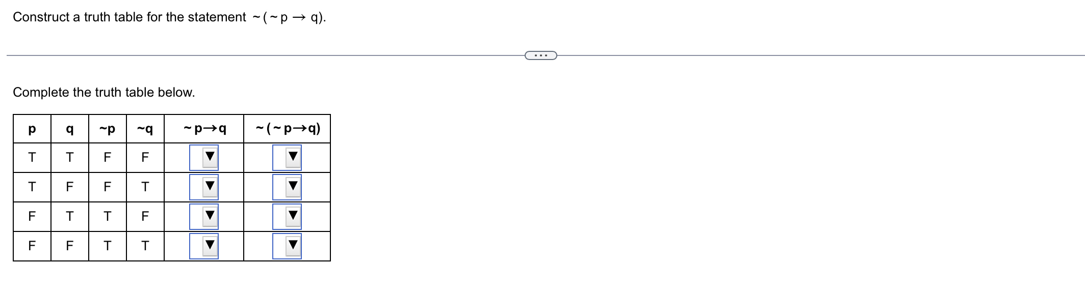 Solved Construct a truth table for the statement | Chegg.com