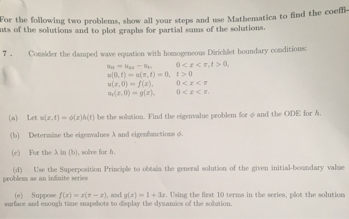 Solved For the following two problems, show all your steps | Chegg.com