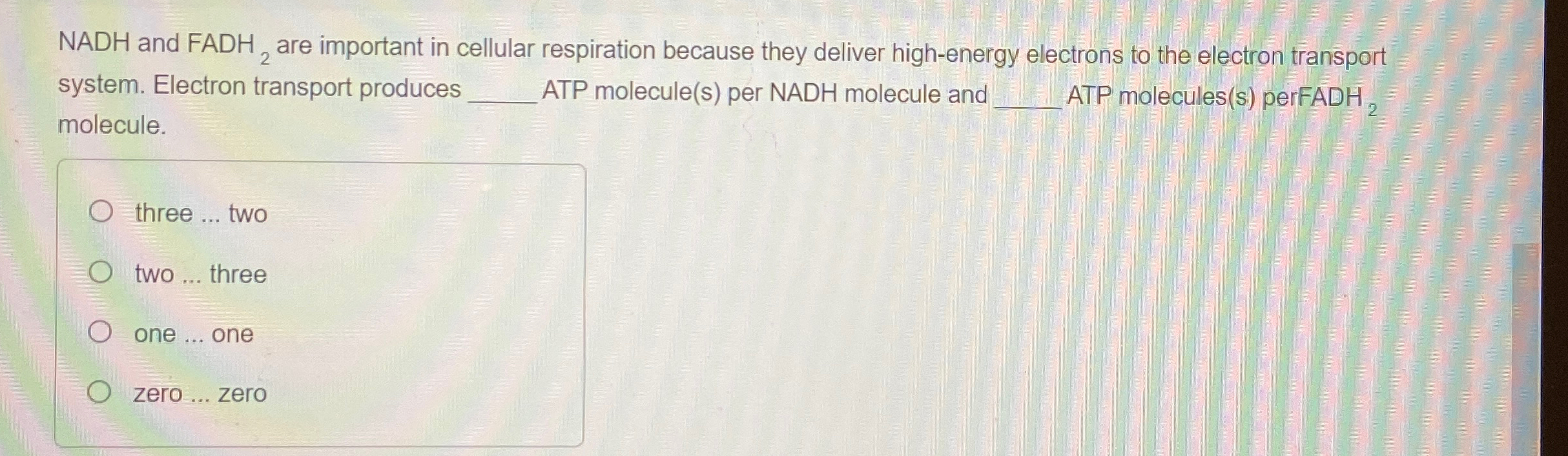 Solved Nadh And Fadh2 ﻿are Important In Cellular Respiration