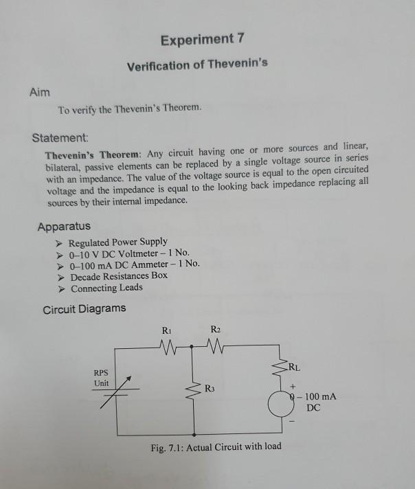 Solved Procedure 1) Connect the circuit as shown in the fig | Chegg.com