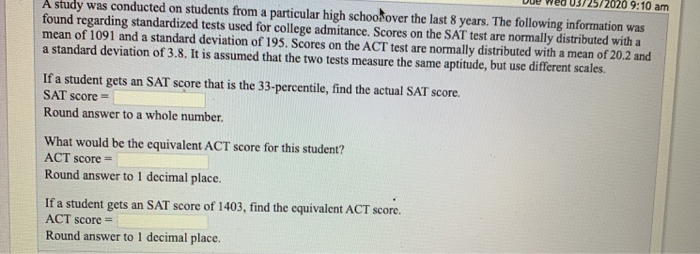 Solved A study was conducted on students from a particular | Chegg.com