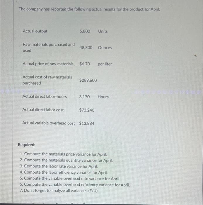 Solved Chapter 9: Flex Budgeting And Variance Analysis Part | Chegg.com