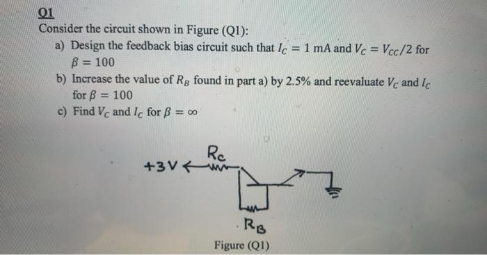 Solved 01 Consider the circuit shown in Figure (Q1): a) | Chegg.com
