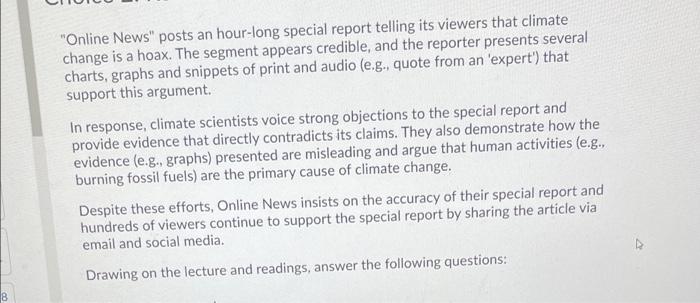 Solved "Online News" posts an hour-long special report | Chegg.com