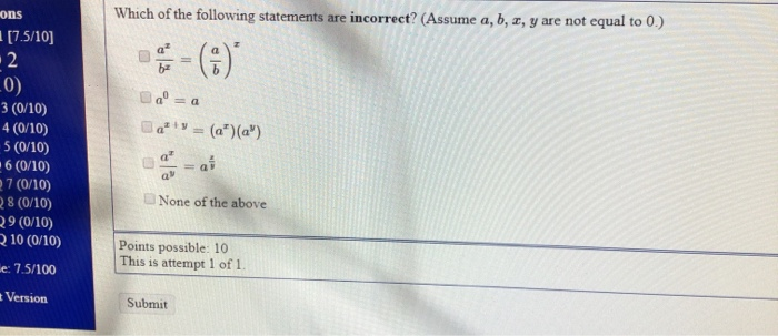 Solved Which Of The Following Statements Are Incorrect Chegg Com